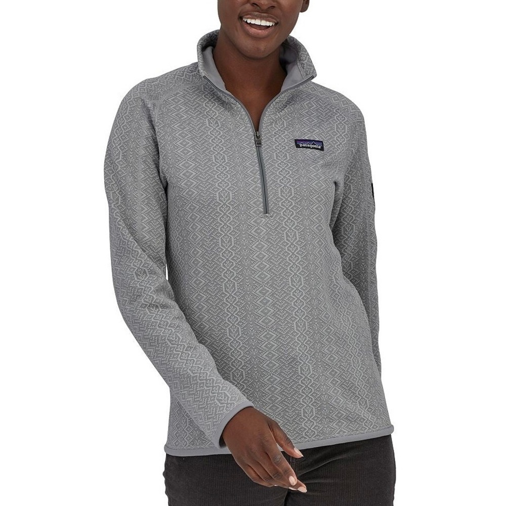 Patagonia Women's Better Sweater 1/4-Zip Fleece, Frozen‎ Jaquard: Salt Grey